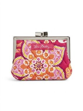 Vera Bradley Quilted Kiss Lock Coin Purse in Raspberry Fizz